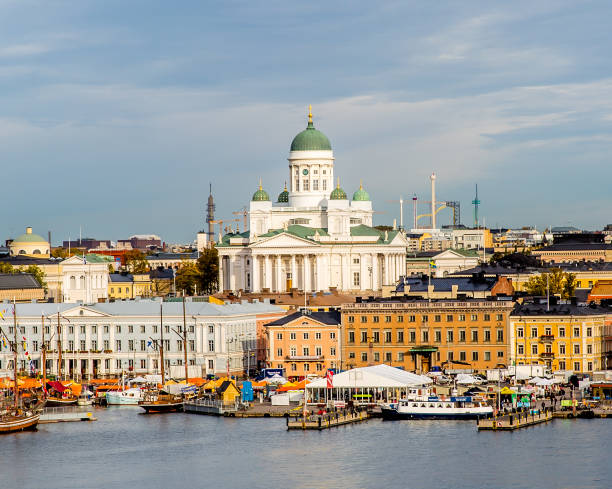 istock Helsinki cityscape with Helsinki Cathedral, Market Square (Kauppatori), Finland 1069757318