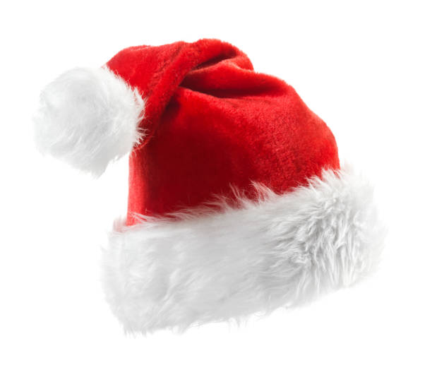 istock Santa Claus red hat isolated on white background 1069772146