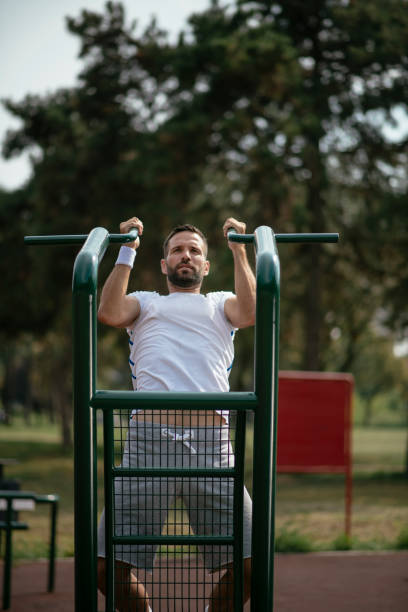 istock Young sportsman on training outdoors 1069779642