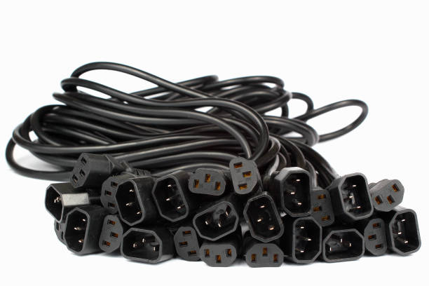 cables de potencia y acopladores para general propósito electrodomésticos, norma iec 60320 - couplers fotografías e imágenes de stock