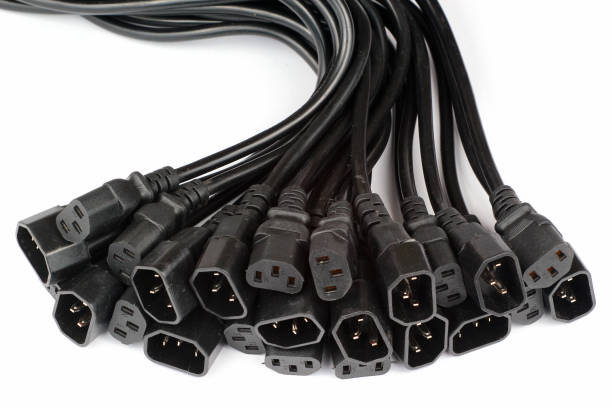 cables de potencia y acopladores para general propósito electrodomésticos, norma iec 60320 - couplers fotografías e imágenes de stock
