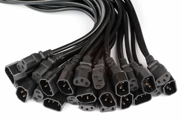 power cords and couplers for general purpose household appliances, standard iec 60320 - couplers imagens e fotografias de stock