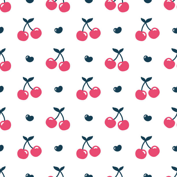 ilustrações de stock, clip art, desenhos animados e ícones de cherry pattern - backgrounds berry close up dessert