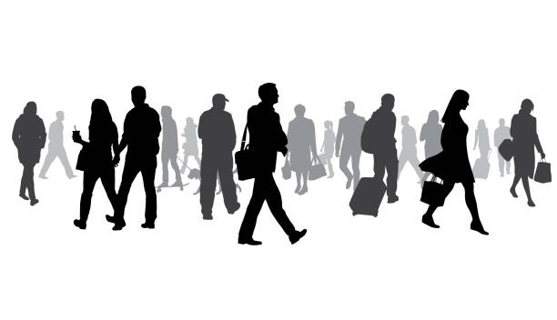 außergewöhnlich große menge von silhouetten - walking stock-grafiken, -clipart, -cartoons und -symbole