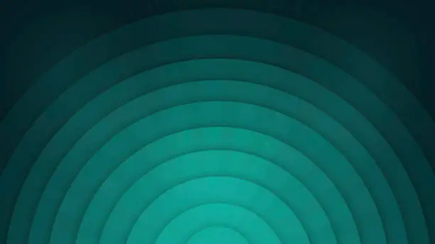 Abstract Background with Concentric Circles - Teal - Monochrome Gradient