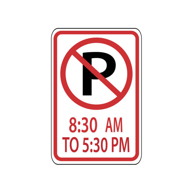 istock USA traffic road signs. no parking from 8:30 AM-15:30 PM. vector illustration 1069800732