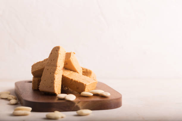 Turron is a typical Christmas food in Spain stock photo