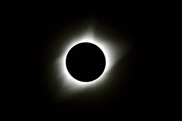 The full corona during totality of the 2017 Solar Eclipse taken from Goreville, Illinois on August 21, 2017.