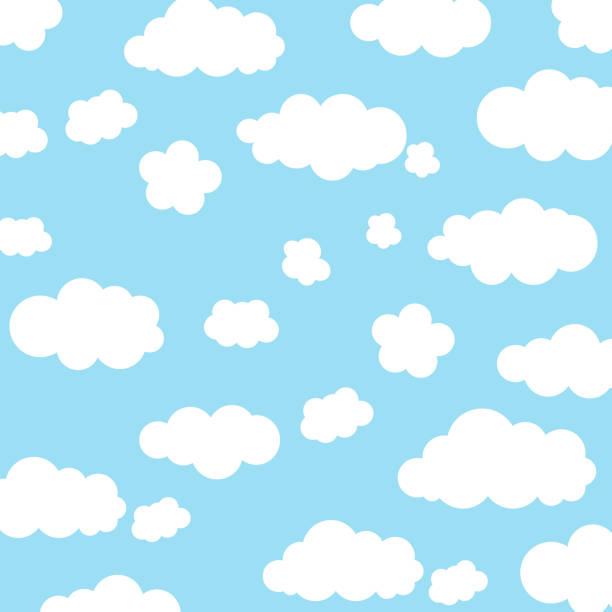 stockillustraties, clipart, cartoons en iconen met achtergrond met wolken in de lucht. - blue sky