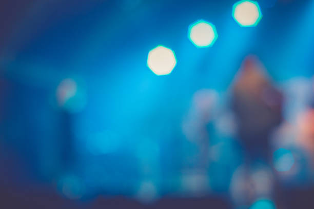 Blurred music stage outdoors in Spring in Slovenia, Europe. Nikon D800.