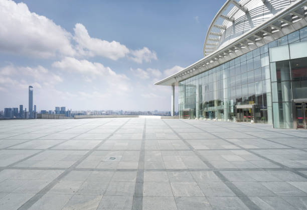 istock empty square and modern architecture in the city 1069856362