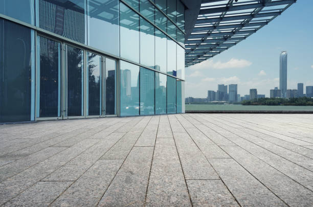 istock empty square and modern architecture in the city 1069856364