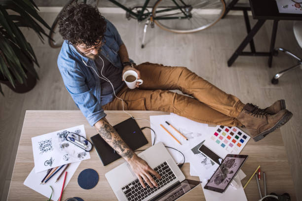 Digital Artist Working At Home