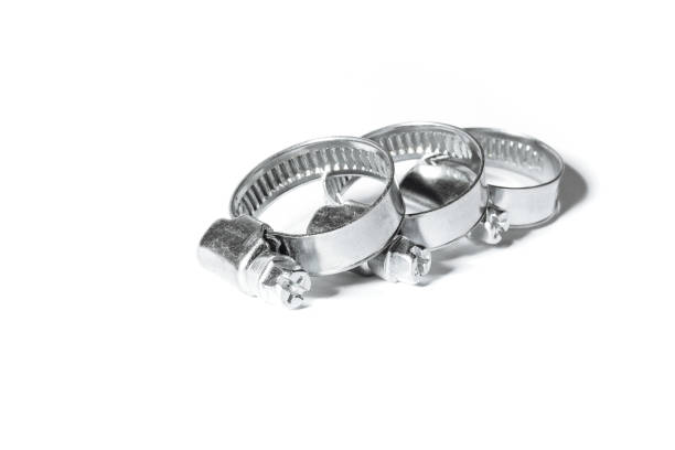 istock Metal band hose clamp isolated on white background close up 1069865548