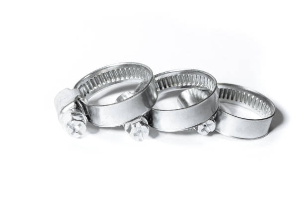 istock Metal band hose clamp isolated on white background close up 1069865706