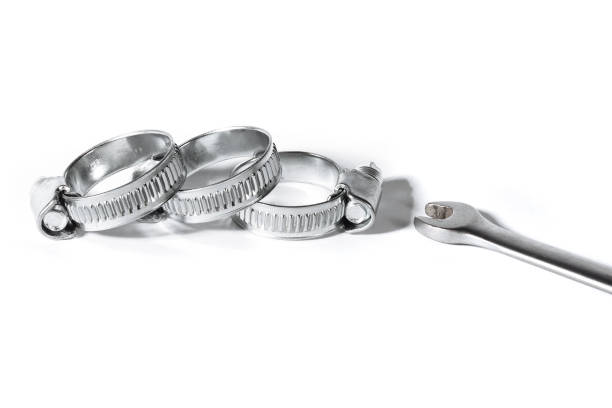 istock Metal band hose clamp isolated on white background close up 1069865832