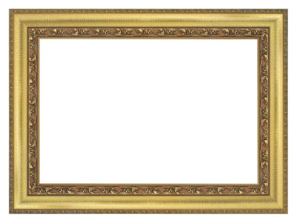 istock The antique gold frame on the white background 1069877822