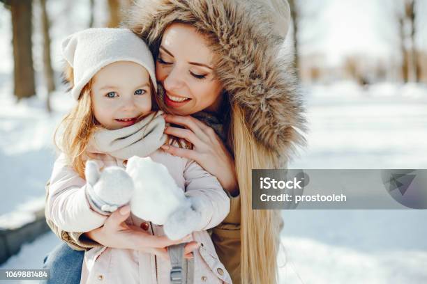 Mother With Daughter Stock Photo - Download Image Now - Christmas, Family, Child