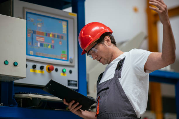 istock Male engineer in factory 1069885996