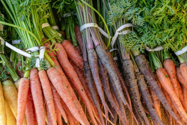 istock Colorful carrots at market 1069890946