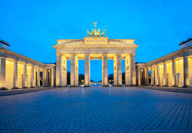 istock The Brandenburg Gate monument in Berlin city, Germany 1069893354