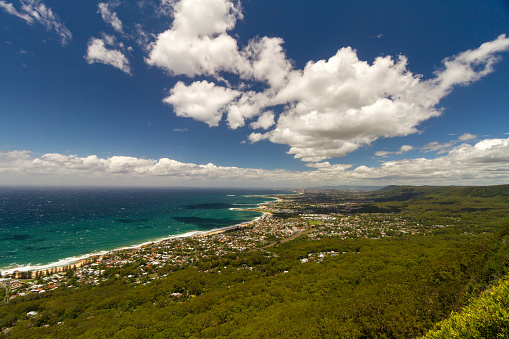 The view from Sublime point lookout on a fresh, windy summers day