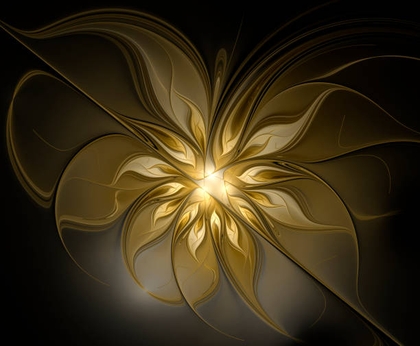 istock Abstract fractal golden flower 1069912644