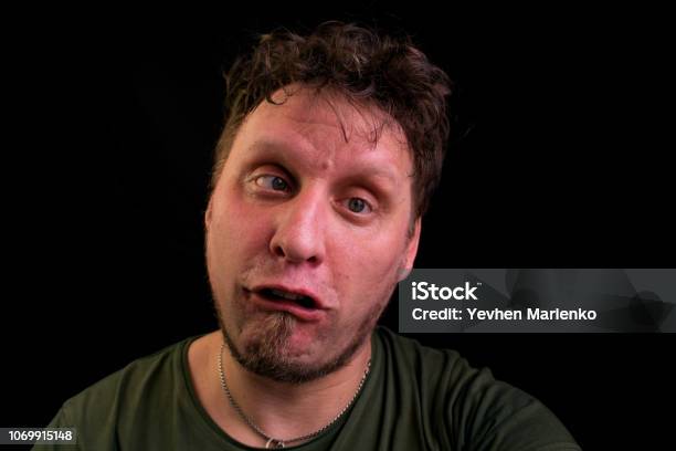 Funny Face Idiot The Moron Fool Clown Foolish Man Stock Photo - Download Image Now