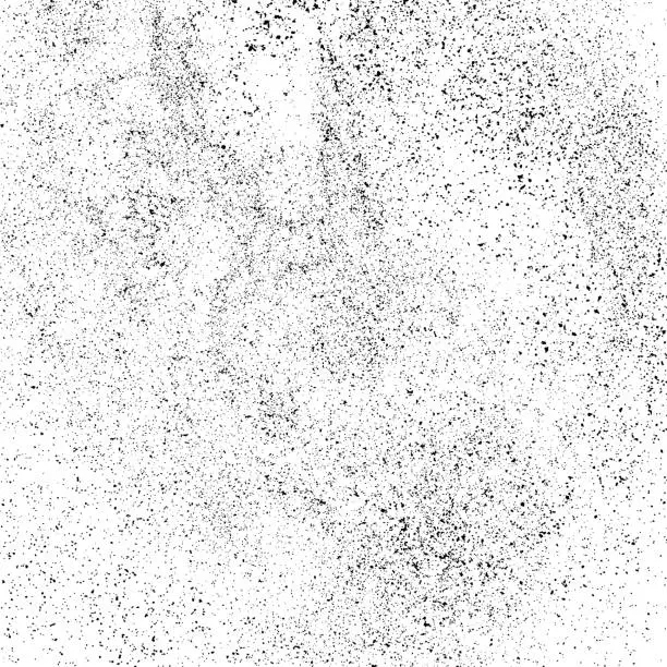 Vector illustration of Black grainy texture isolated on white.