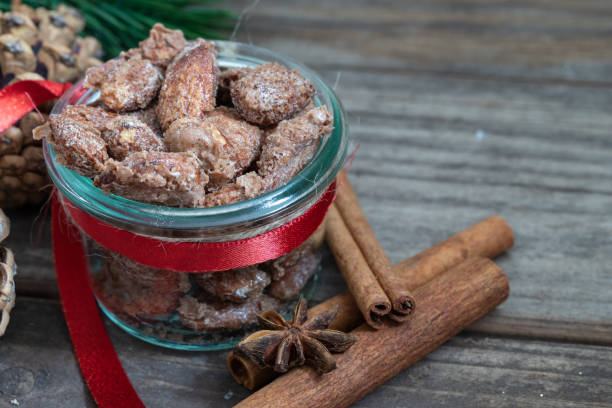 istock Christmas Card with sugared roasted almonds 1069924088