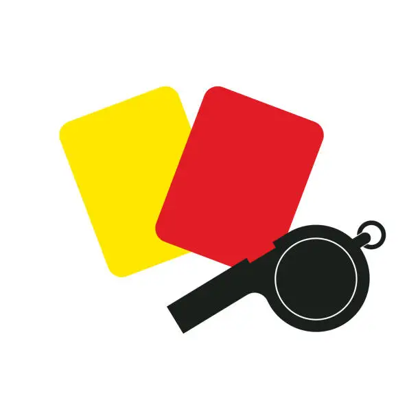 Vector illustration of red and yellow card