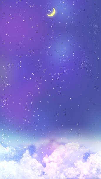 istock clouds in the star-filled sky and new moon 1069931344