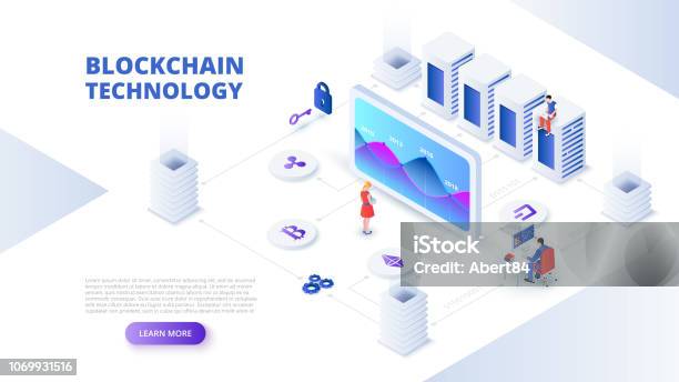 Blockchain In Indesign Blockchain And Cryptocurrency Design Concept With People Isometric ...