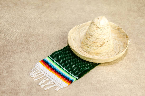 istock Traditional mexican hat and sarape miniatures 1069933476