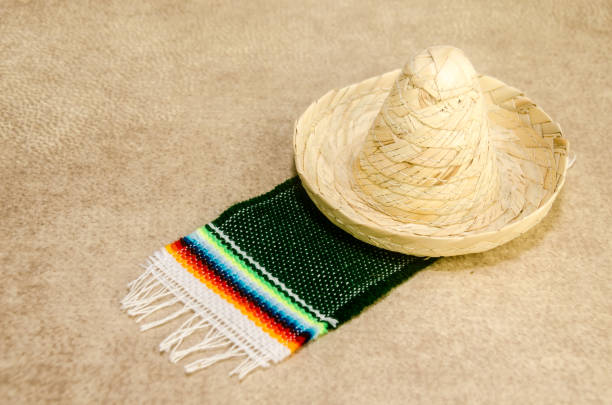 istock Traditional mexican hat and sarape miniatures 1069936828