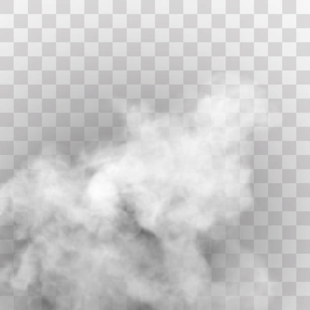 прозрачный спецэффект выделяется туманом или дымом. вектор белого облака, туман или смог. - пыль иллюстрации stock illustrations