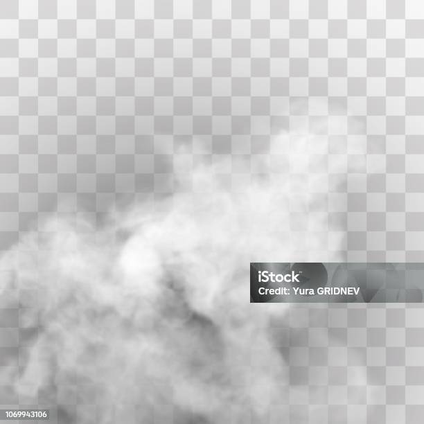 Transparent Special Effect Stands Out With Fog Or Smoke White Cloud Vector Fog Or Smog Stock Illustration - Download Image Now