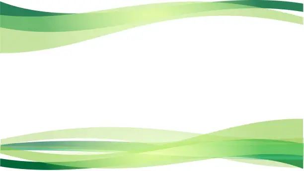 Vector illustration of The Abstract vector image  Green wave on white background.