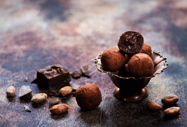 istock bliss balls chocolate sweets truffles,  chocolate and cocoa beans 1069947218