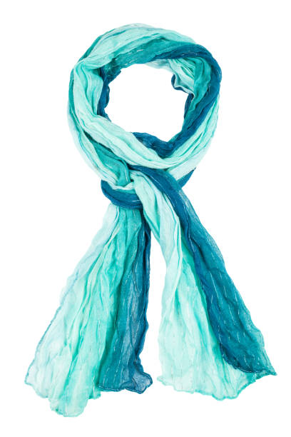 istock Blue silk scarf isolated on white background. 1069952476