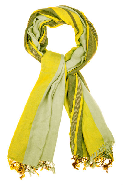 istock Silk scarf. Yellow silk scarf isolated on white background 1069953472