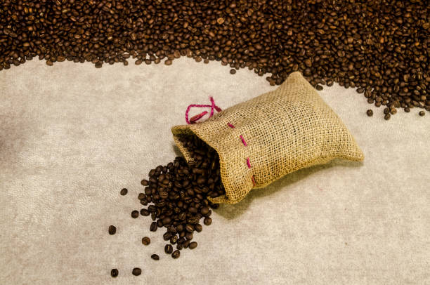 istock Mexican yute bag with coffee grains 1069953648
