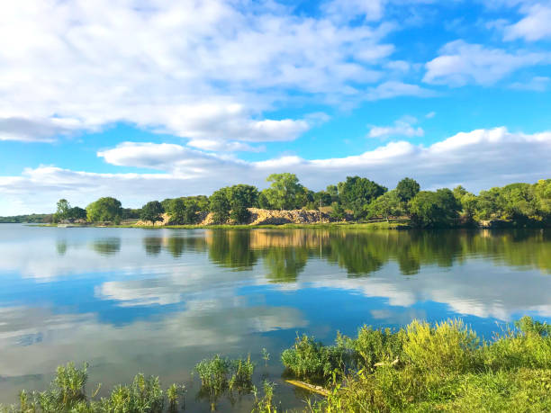 Overland Park Kansas Lake Lake reflection kansas stock pictures, royalty-free photos & images