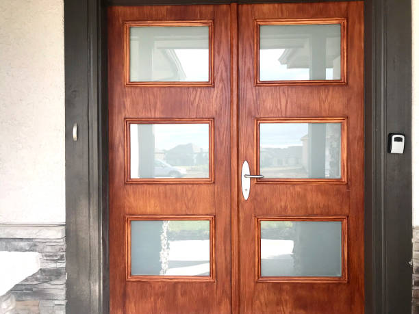 istock Wooden Front Double Doors 1069955614