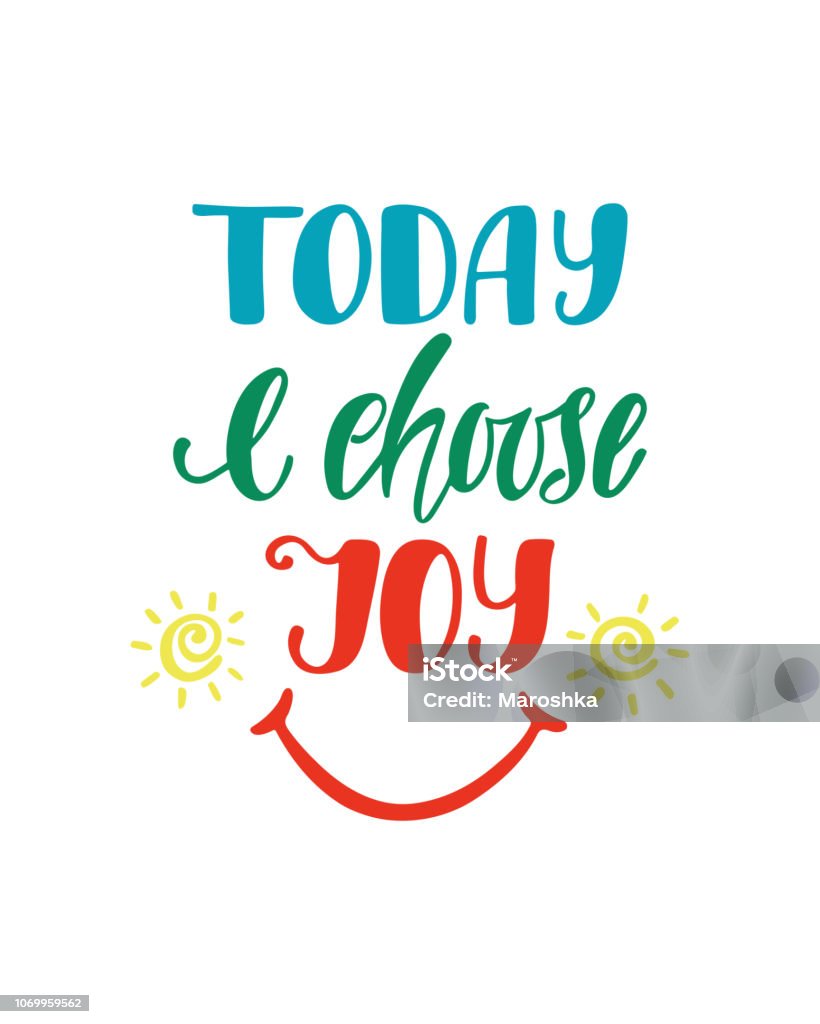 Today I Choose Joy Inspirational Quote About Happiness Modern ...