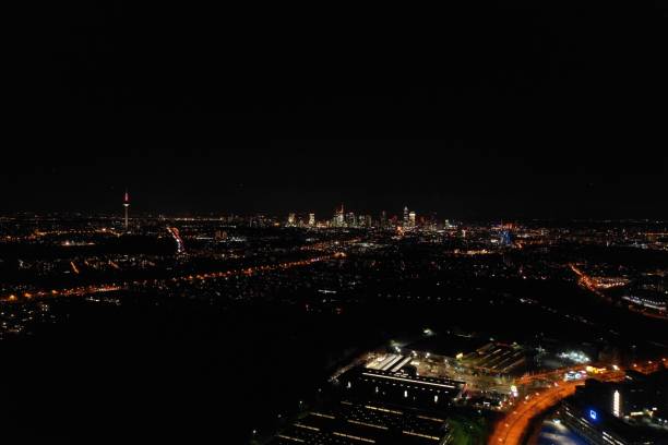 istock Frankfurt from the air at night 1069959722
