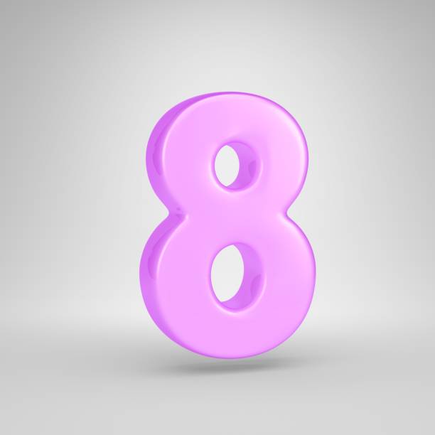 istock Glossy pink bubble gum number 8 isolated on white background 1069960004