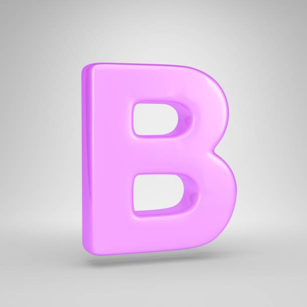 istock Glossy pink bubble gum letter B uppercase isolated on white background 1069960972