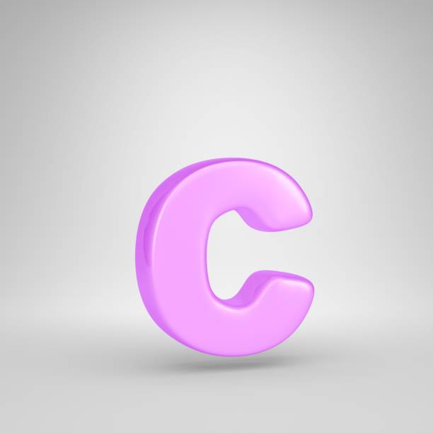 istock Glossy pink bubble gum letter C lowercase isolated on white background 1069961042