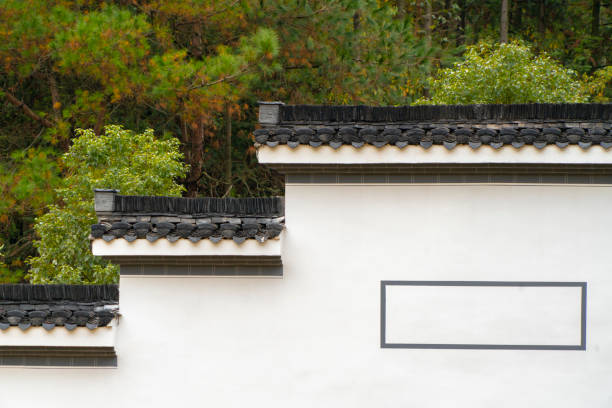 istock Chinese old-styled roof and wall 1069962936